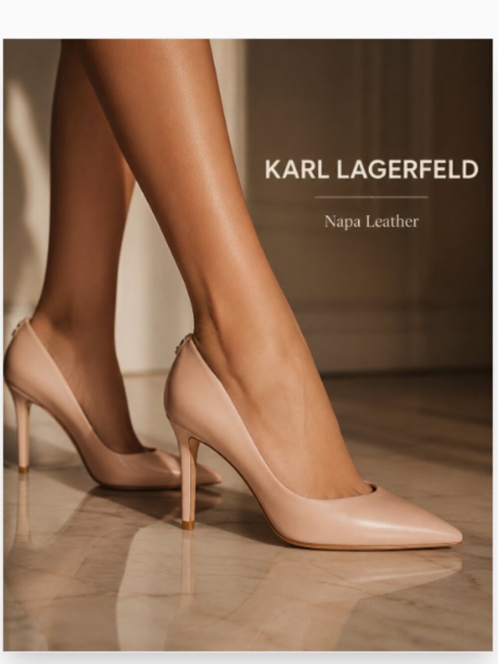 NEW Karl Lagerfield Women's Royale High-Heel Pump in Nude size 9